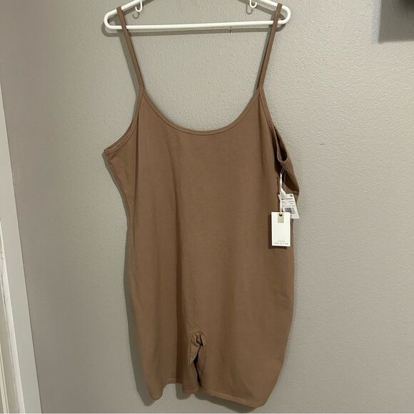 NEW Good American brown scoop back one piece biker romper women’s plus size 8 5X - Picture 4 of 10